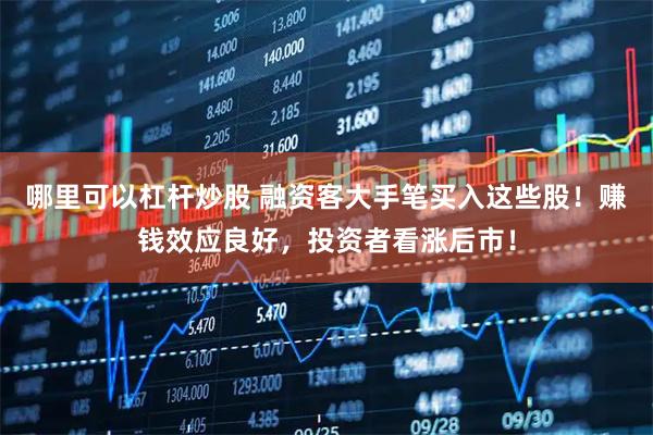 哪里可以杠杆炒股 融资客大手笔买入这些股！赚钱效应良好，投资者看涨后市！